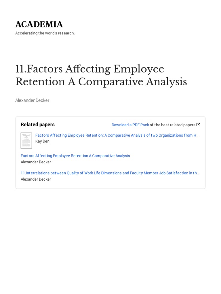 11.factors Affecting Employee Retention A Comparative AnalysisWith