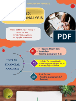 Unit 25 - Financial Analysis
