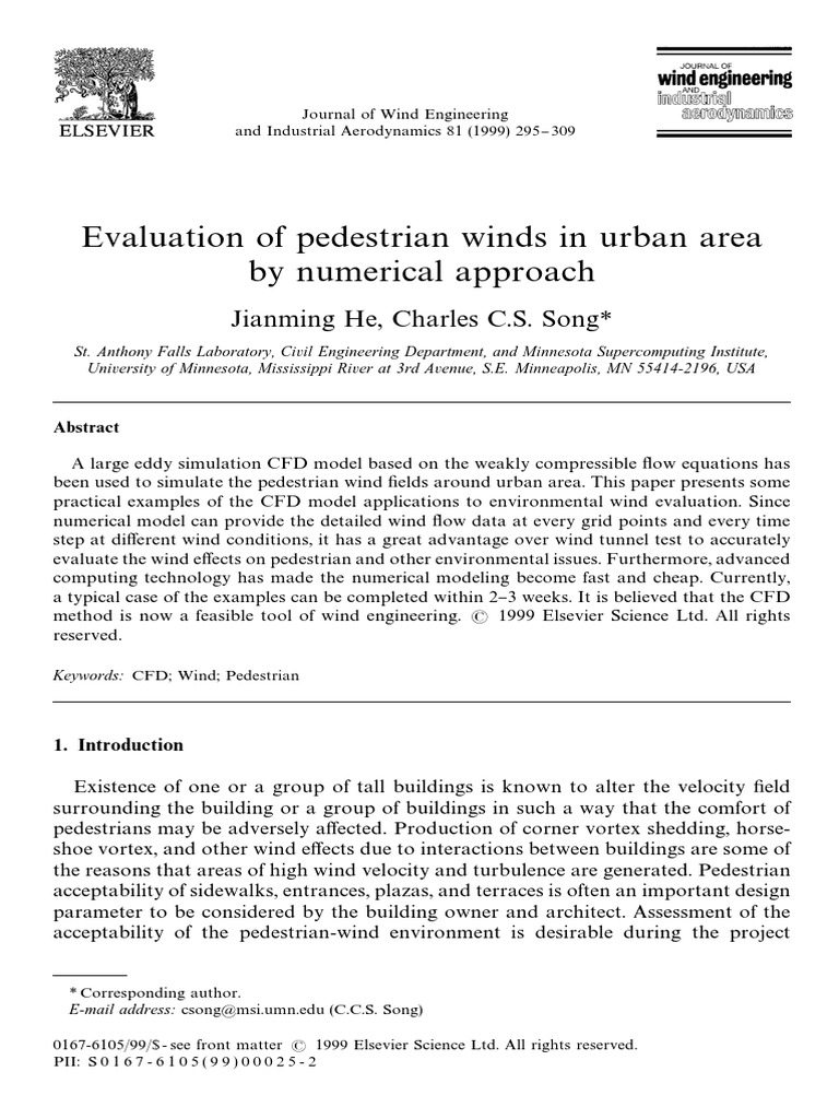 Evaluation of Pedestrian Winds in Urban Area | PDF | Computational ...