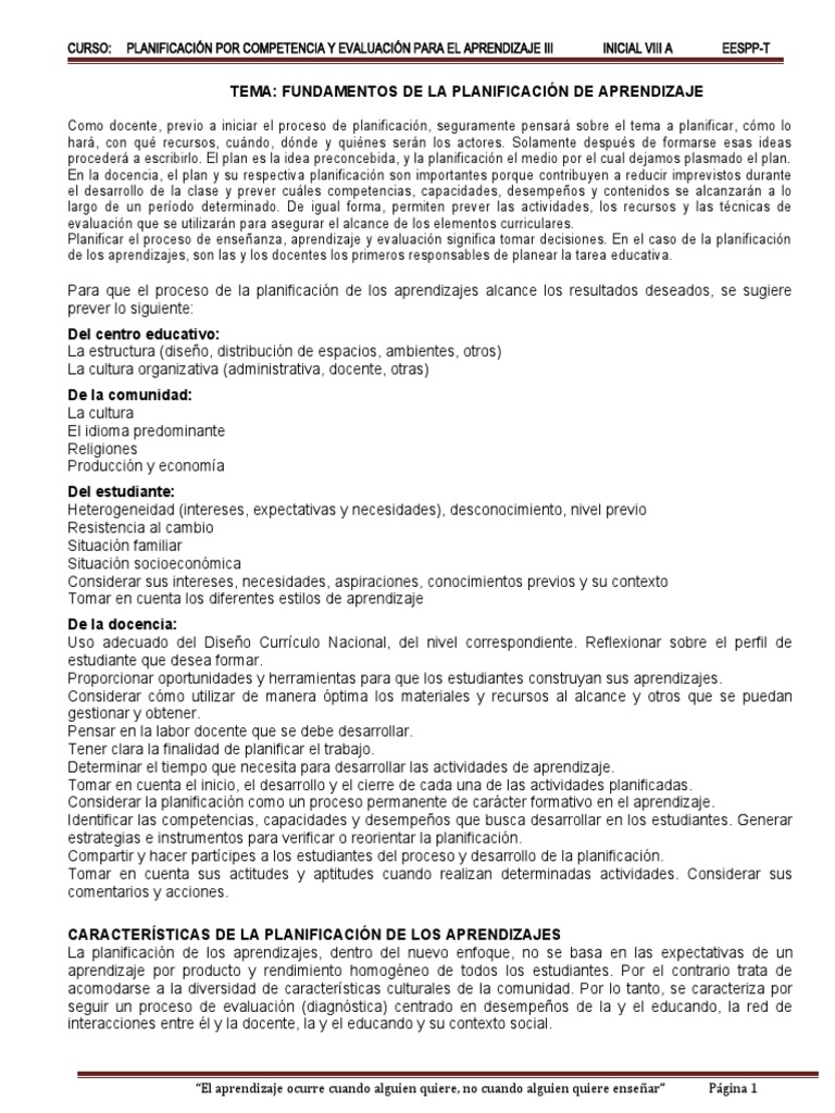 Fundamentos de la Planificación Educativa | PDF | Evaluación ...