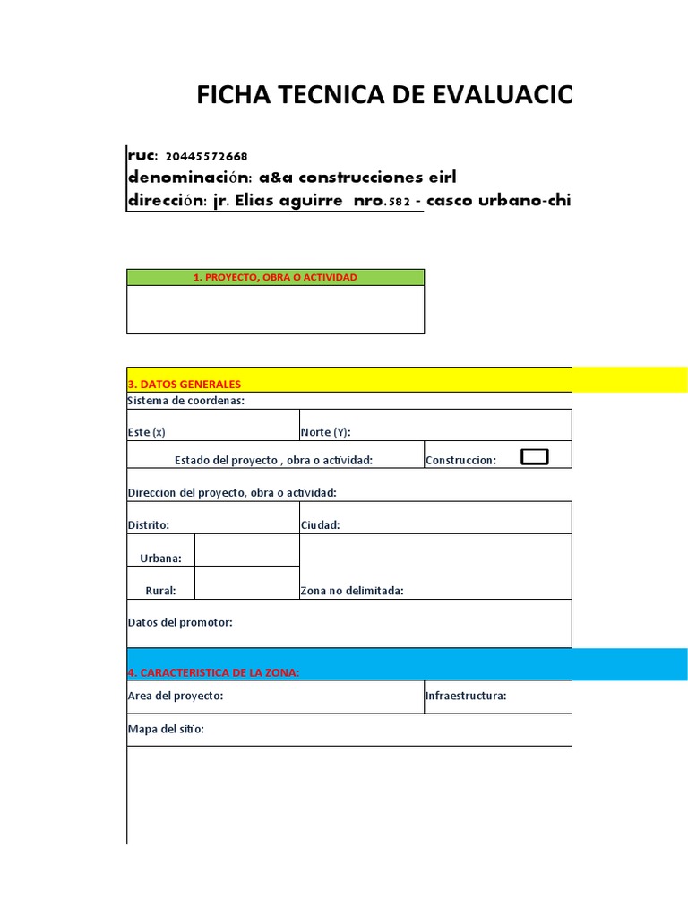 Ficha Técnica de Impacto Ambiental | PDF