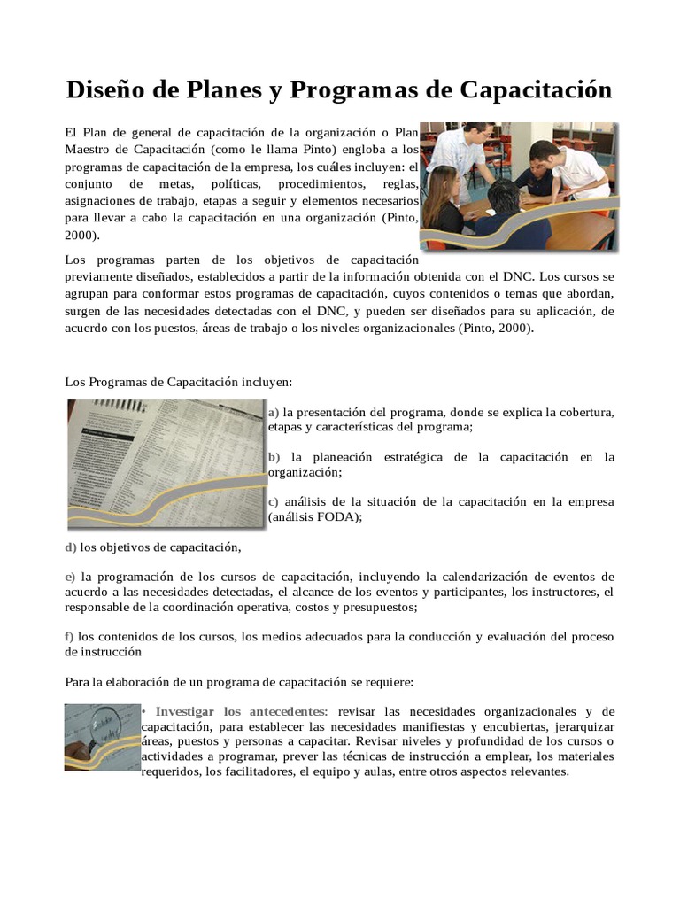 Diseño de Planes y Programas de Capacitación (Mortis, V., S.F.) | PDF ...