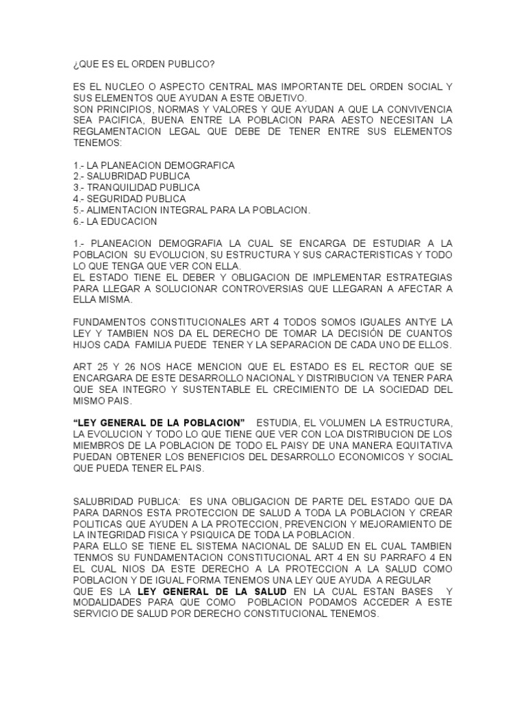 Que Es El Orden Publico PDF