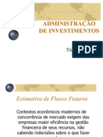 Administração de investimentos - Fluxos de caixa