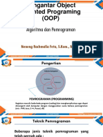 Pengantar Object Oriented Programing (OOP) : Algoritma Dan Pemrograman