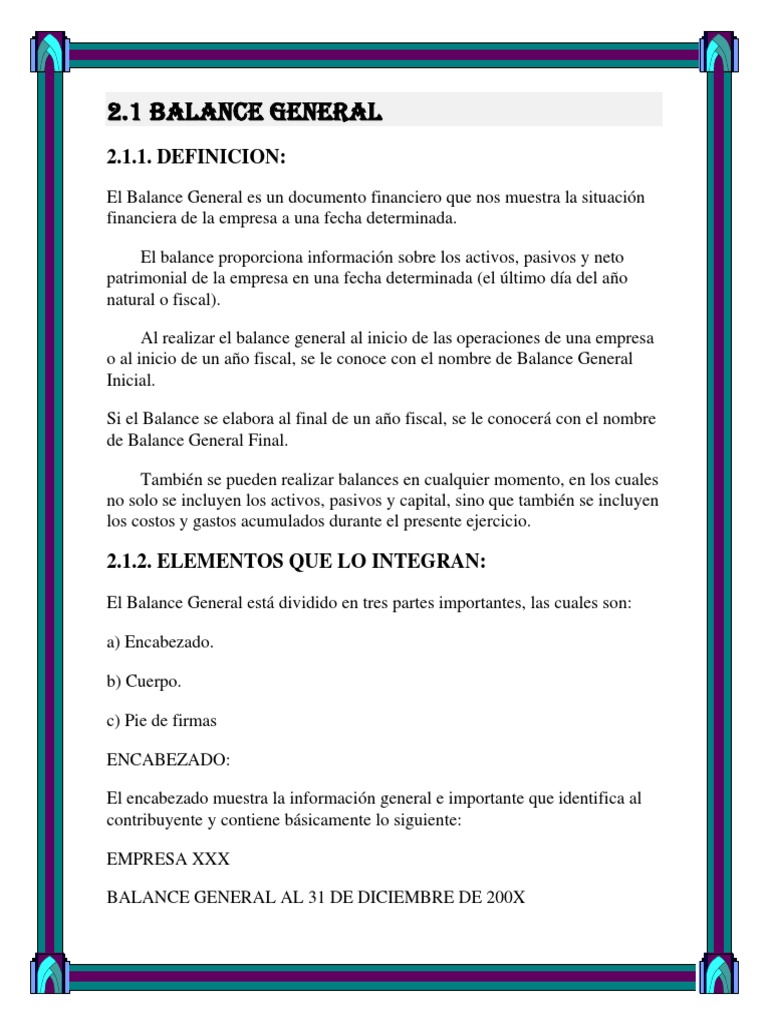 Guía Completa del Balance General y Estado de Resultados | PDF | Hoja ...