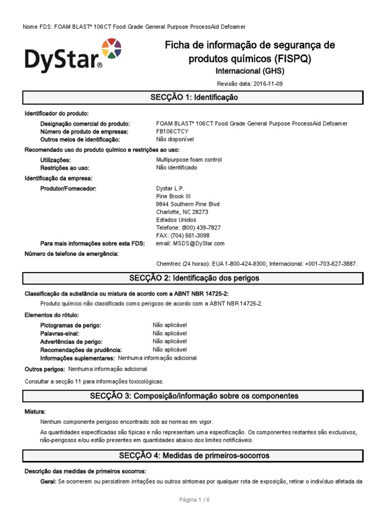 Foam Blast 106CT Fispq PDF Combustão Vapor