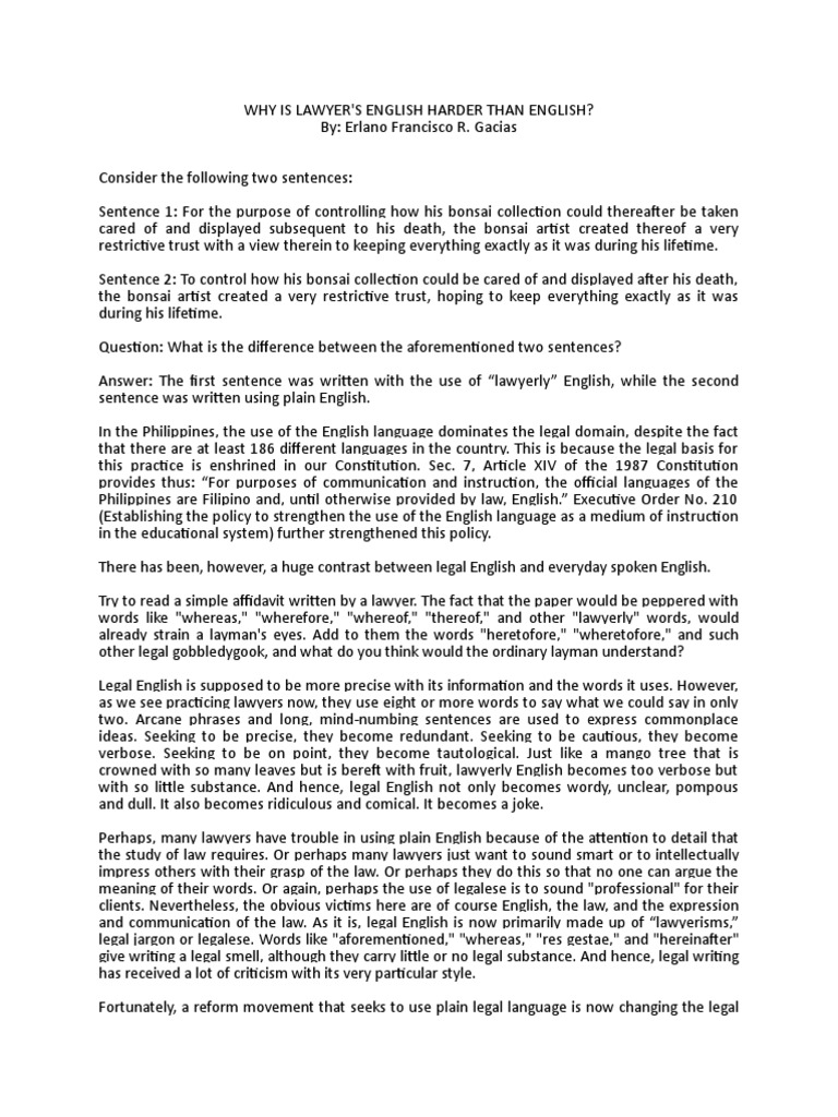 why-is-lawyer-s-english-harder-than-english-pdf-english-language