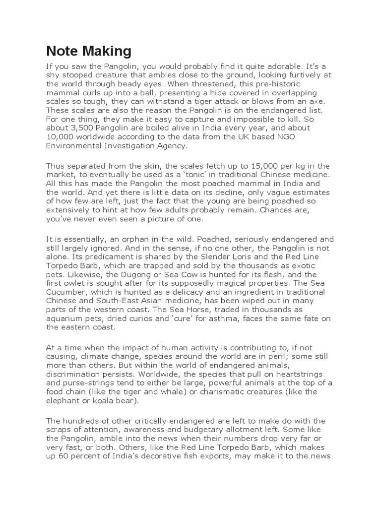 Note making download free pdf endangered species tiger
