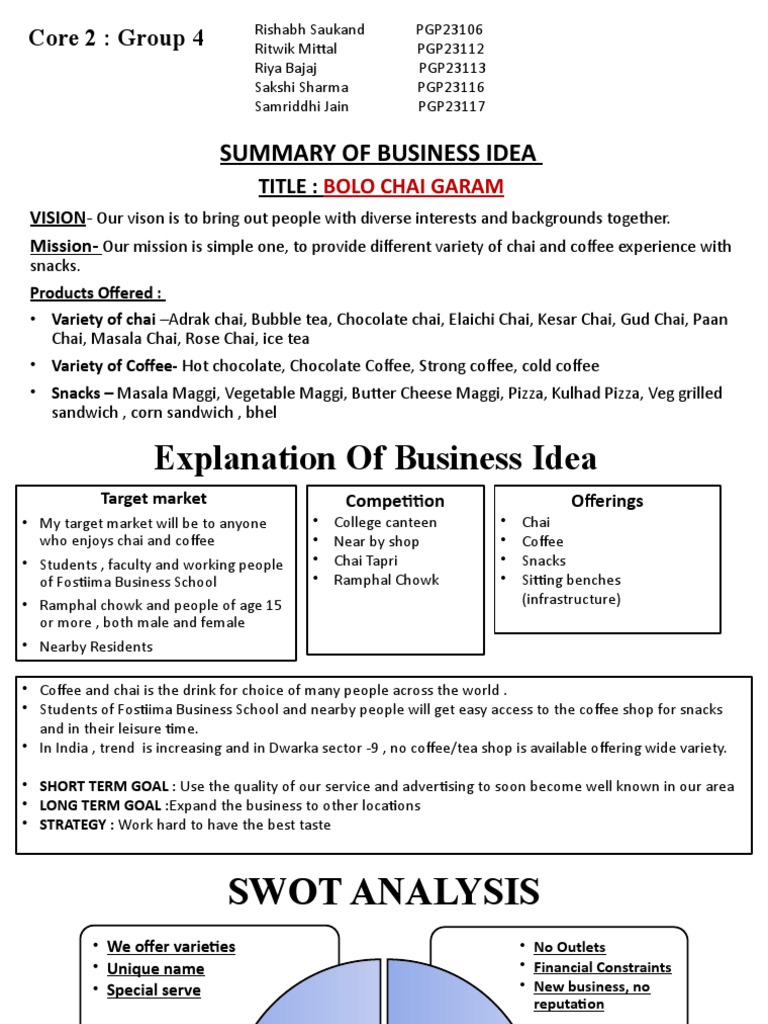 Business Idea Pdf Tea Foods