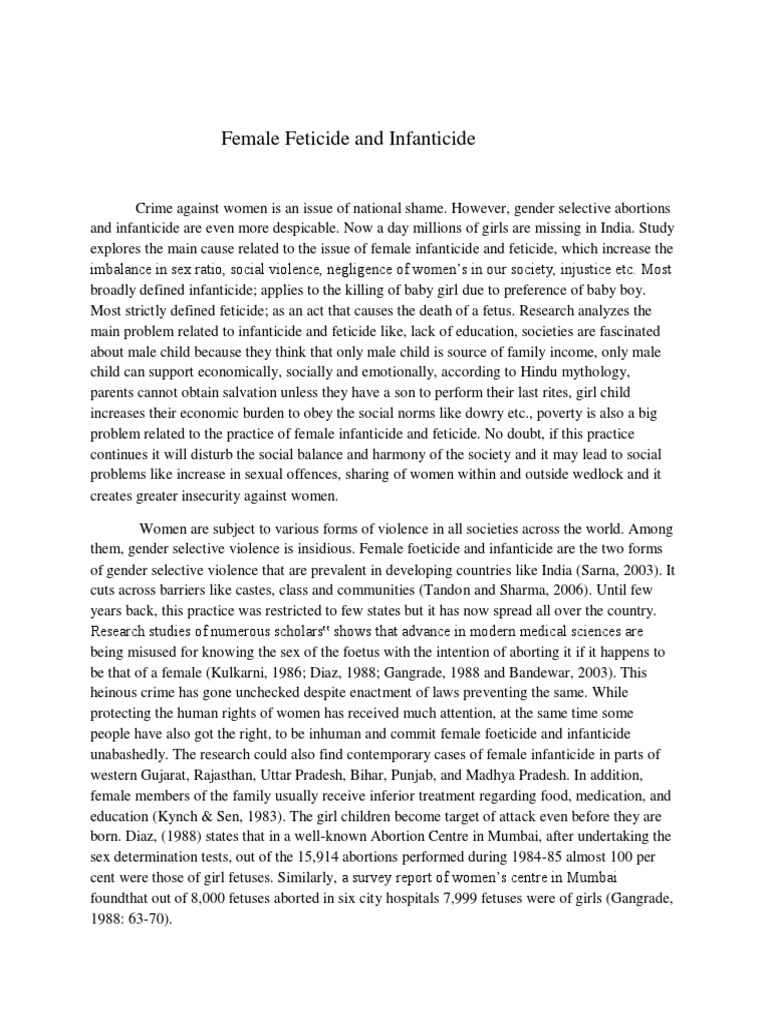 Female Infanticide | PDF