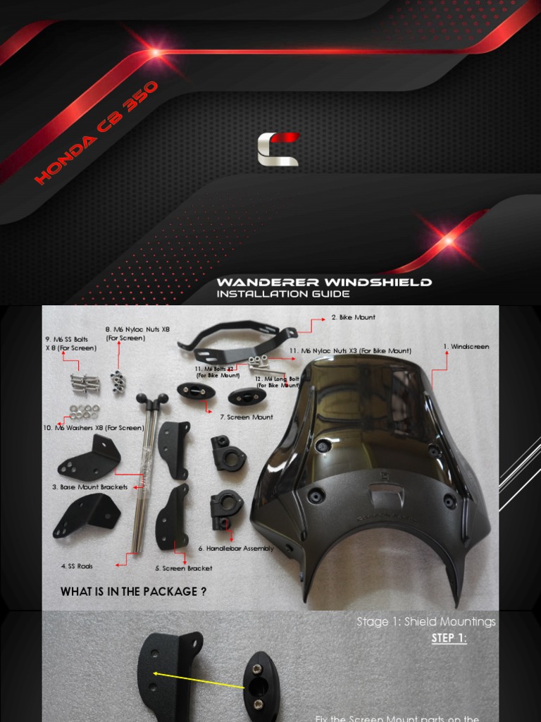 Installing Honda CB350 Windshield | PDF | Motor Vehicle | Equipment
