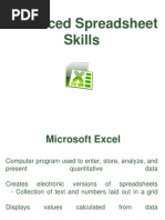 Advanced Spreadsheet Skills