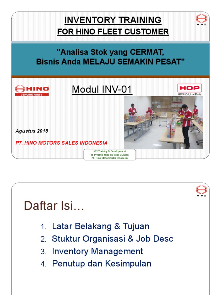 Pelatihan Manajemen Inventaris Hino | PDF | Pengelolaan Keuangan & Uang