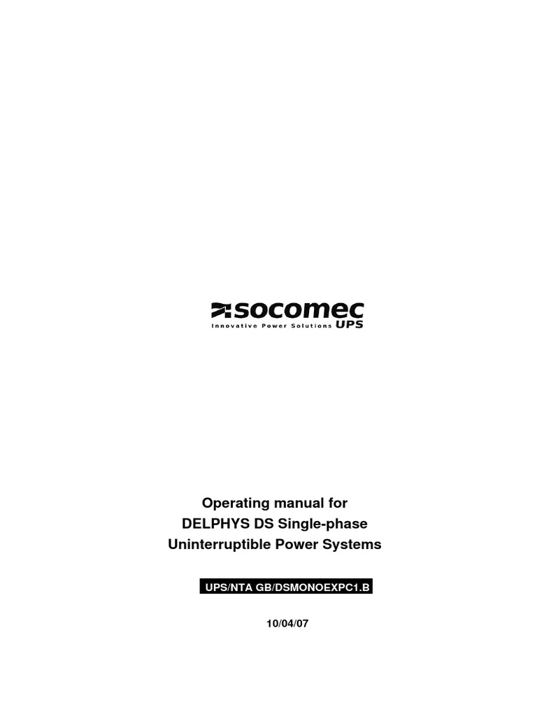 DELPHYS DS UPS Operating Manual | PDF | Mains Electricity | Rectifier