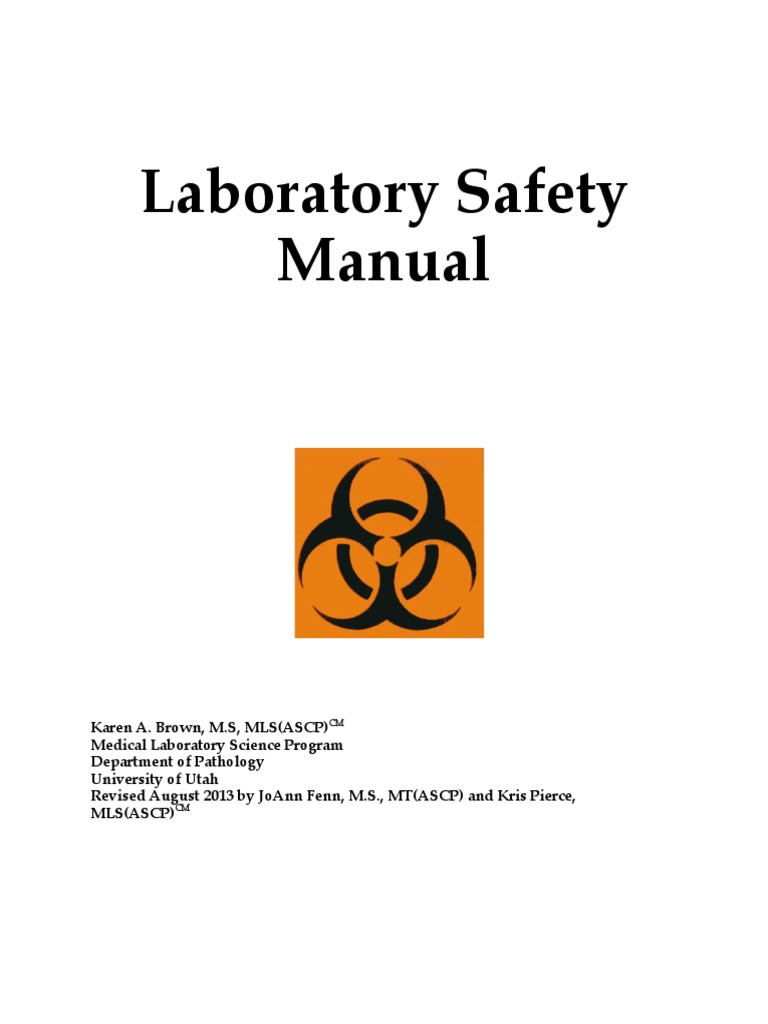 Laboratory Safety Manual PDF Infection Formaldehyde