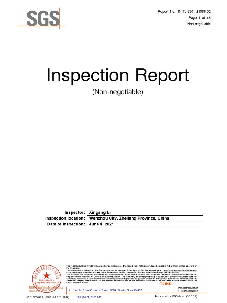 SGS Inspection Report for Pipe Fittings | PDF