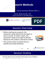 ResMethods - Session 3a - Reviewing Literature