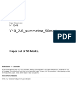 Y10 2-6 Summative 50marks