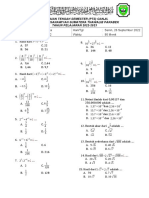 PTS Matematika Kelas IX Madrasah Thawalib Parabek