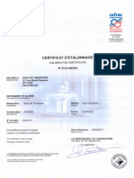 Certificat Masses Étalons