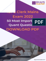 50 Quant Questions of Major Topics For IBPS Clerk 2022 (English), Download PDF! 1658583710612