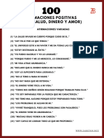 100 Afirmaciones Positivas - Lista PDF - Zabeton Blog