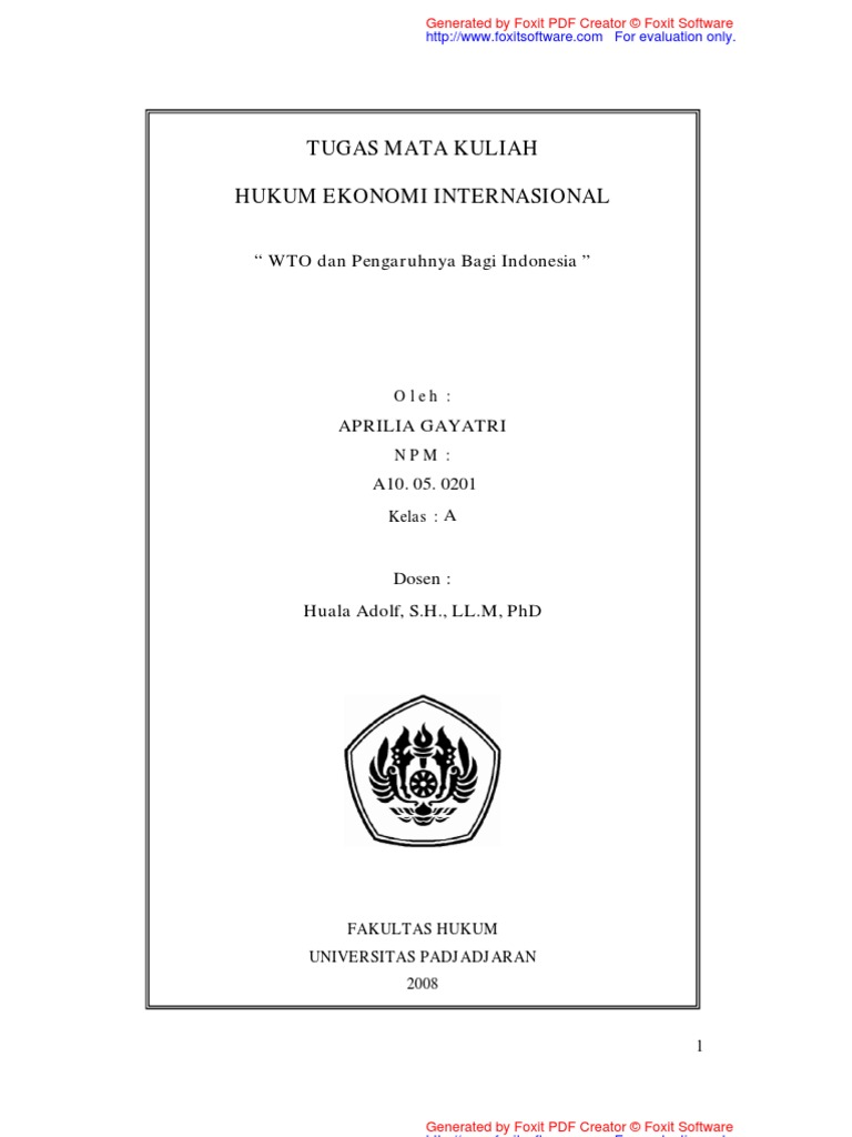 Wto Dan Pengaruhnya Terhadap Indonesia Pdf