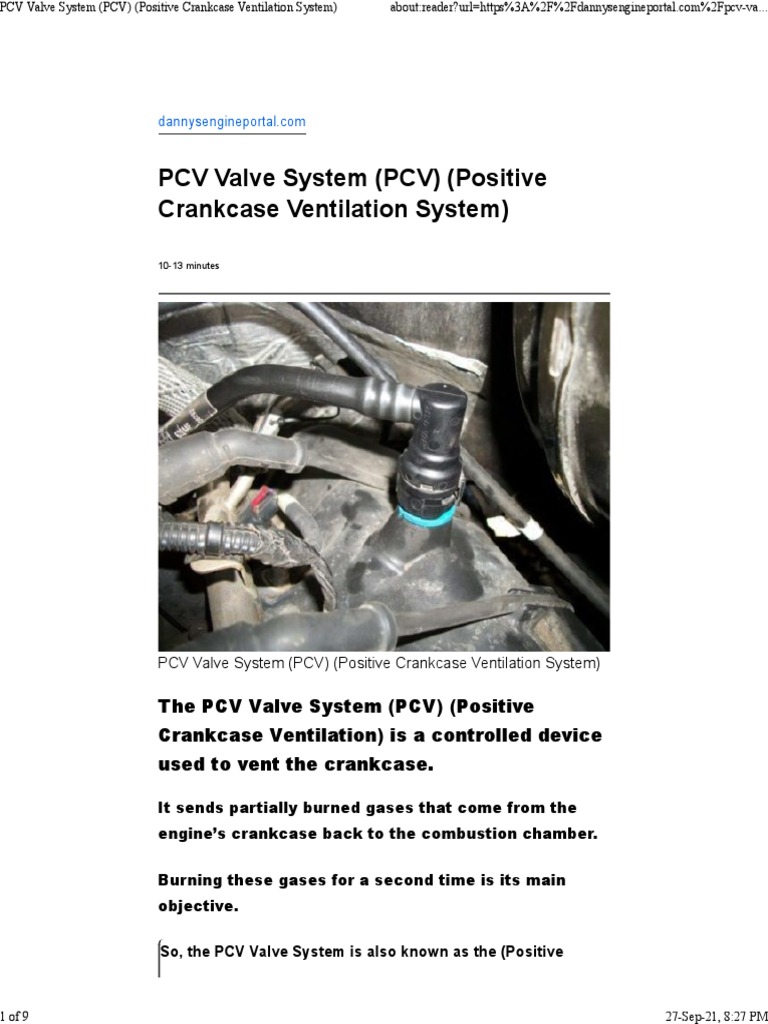 Understanding the PCV Valve System | PDF | Systems Engineering ...