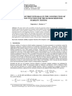 Application of First Integrals in The Construction of The Lyapunov Function For The Random Response Stability Testing