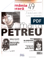 Marta Petreu, "Făcutul Unei Cărți Este Sau Activitate Senzuală" (Interviu Cu Dora Pavel)