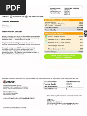 comcast bill