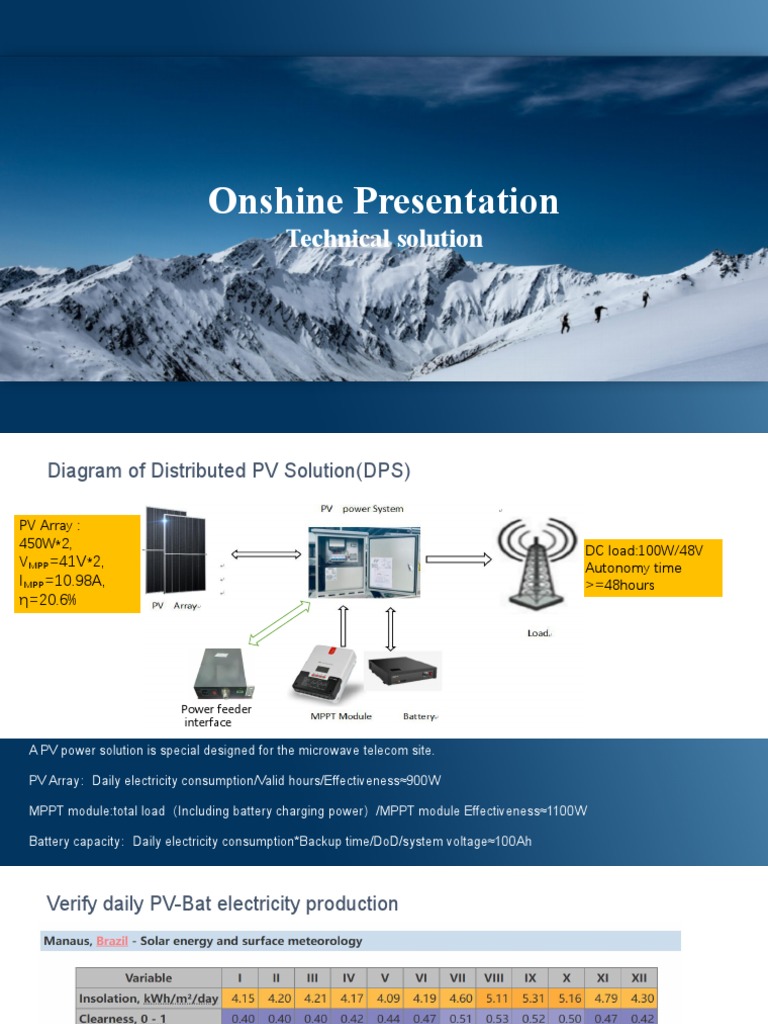 PV Power Solution for Telecom Sites | PDF | Power Supply | Photovoltaics