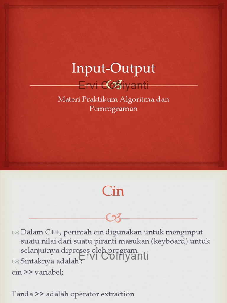 Materi 3 Input-Output | PDF