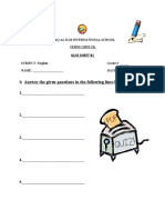 Quiz Sheet Grade 3