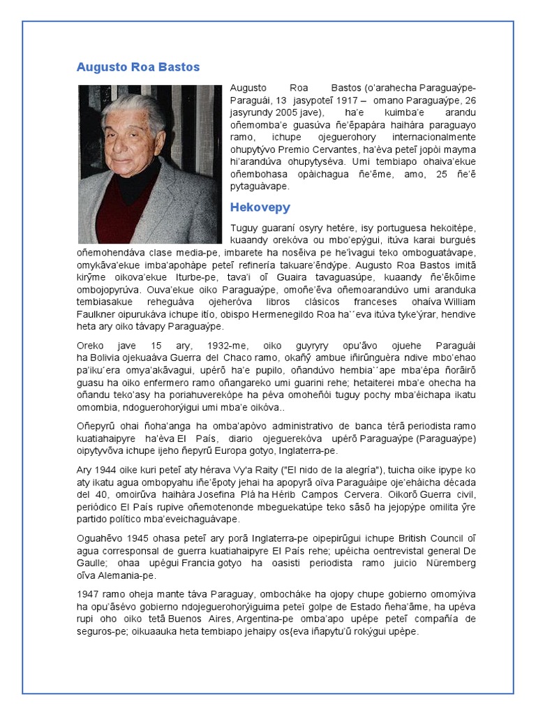 Augusto Roa Bastos Guarani Recopilado | PDF