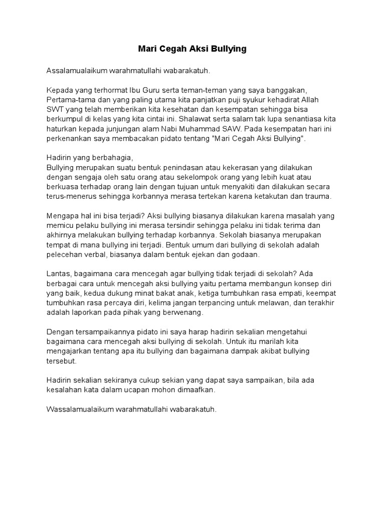 Mari Cegah Aksi Bullying  PDF