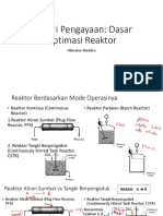 Materi Pengayaan Dasar Optimasi Reaktor Di Teknik Kimia