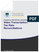 Financial Reporting - Advanced - Tax Rate Reconciliations