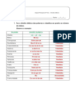 1.4 Ficha Formativa - Divisão silábica (1) - Soluções