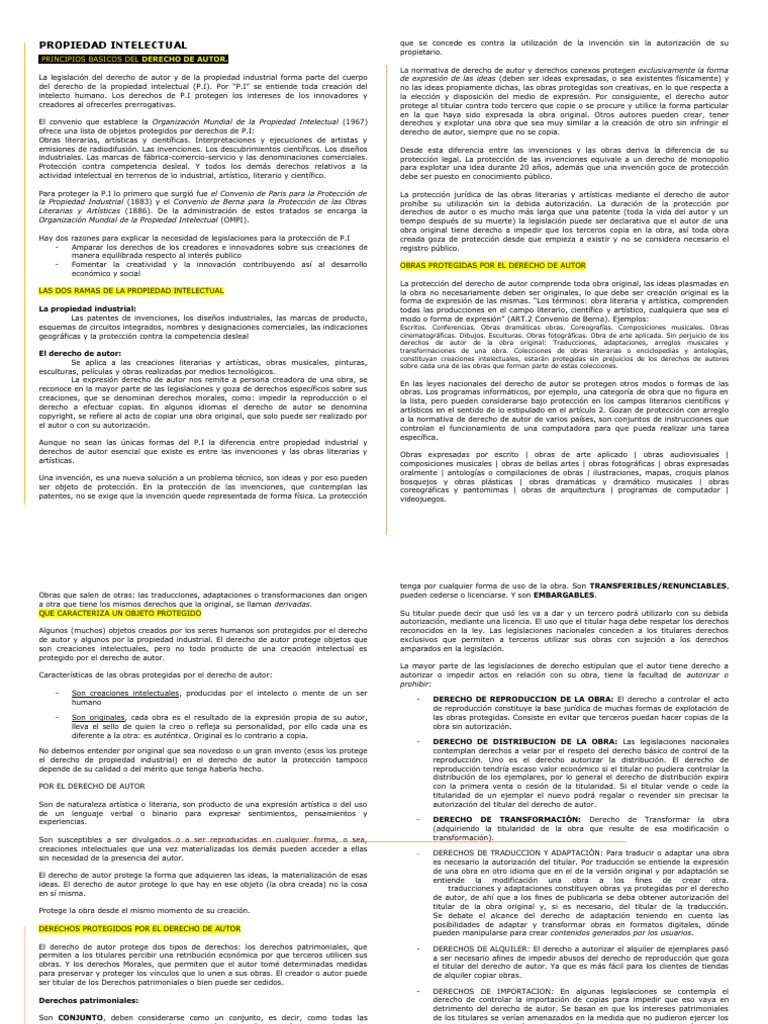 Propiedad Intelectual | PDF | Patentar | Propiedad intelectual