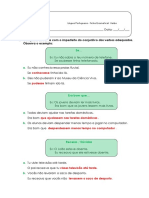 4.5. Ficha Formativa - Verbo - Pretérito imperfeito do conjuntivo e condicional (1) - Soluções