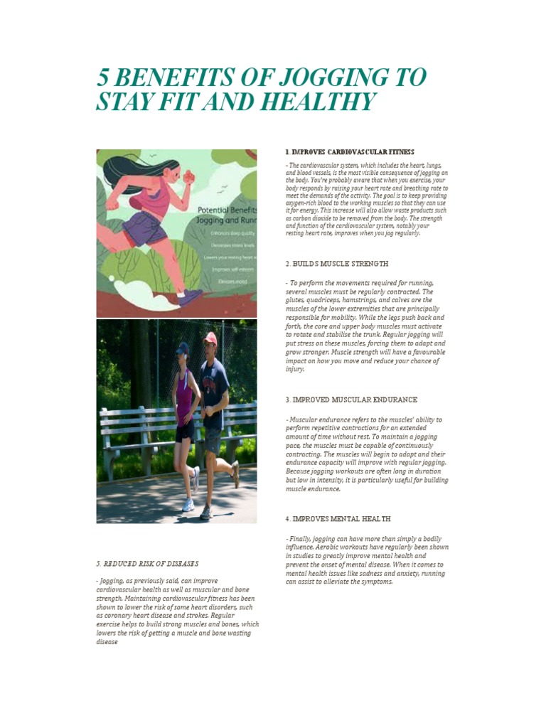 5 Benefits of Jogging To Stay Fit and Healthy PDF Physical Fitness
