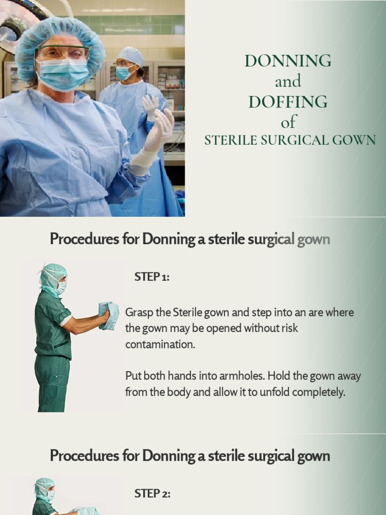 Donning and Doffing of Sterile Surgical Gown PDF