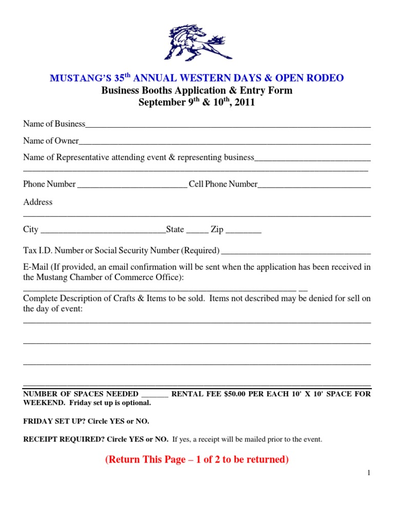 Business Booth Application 2011 | PDF