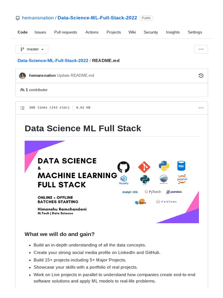 Data science ml full stack 2022 github descargar gratis pdf