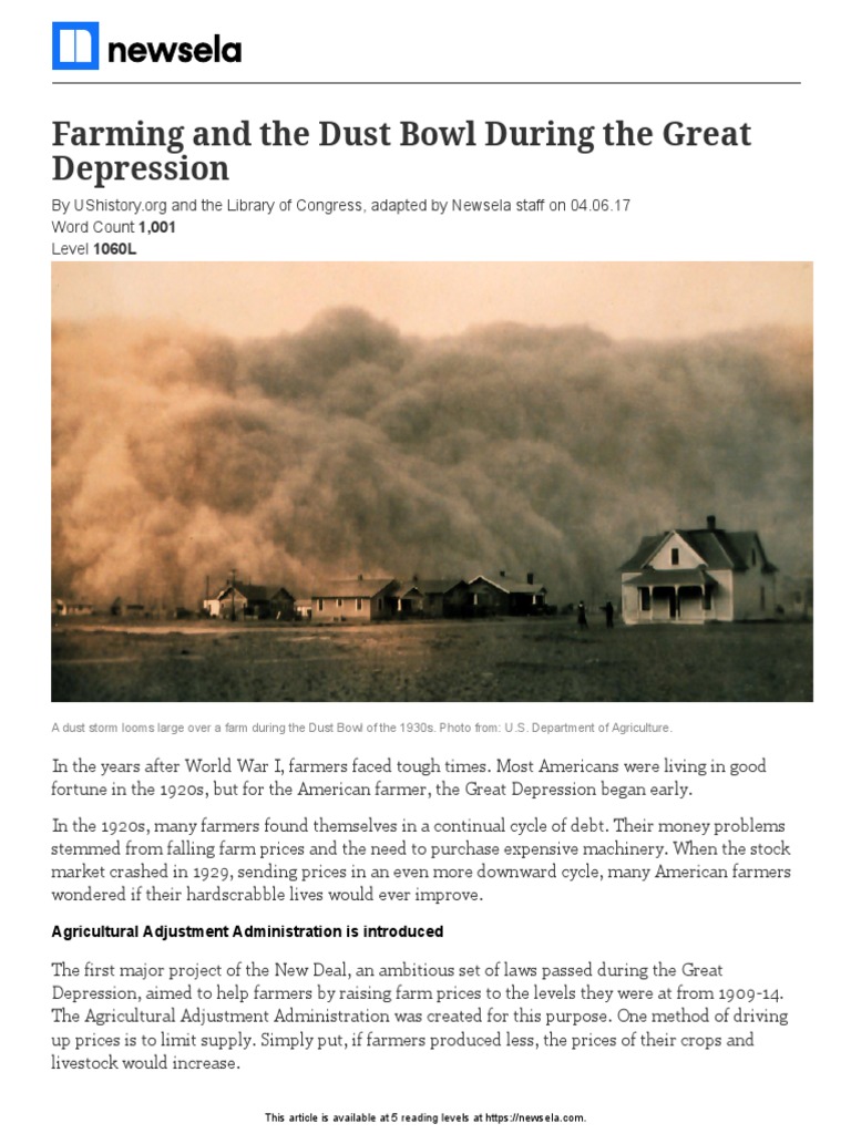 Dust Bowl PDF Dust Bowl Agriculture