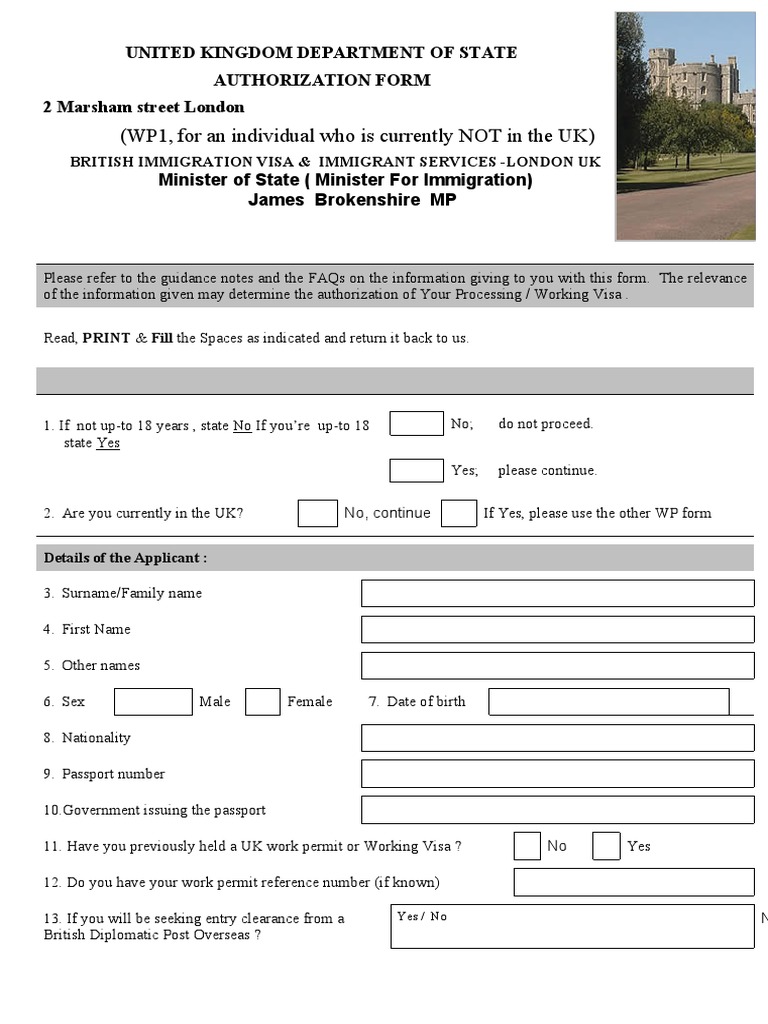 UK Immigration Authorization Form | PDF | Travel Visa | Passport