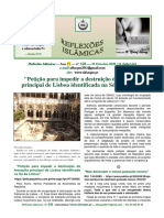 Reflexão Nº. 426 Vamos Impedir A Destruição Da Mesquita Principal de Lisboa Identificada Na Sé de Lisboa