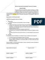 ACTA DE DESIGNACION DEL SUPERVISOR DE SEGURIDAD Y SALUD EN EL TRABAJO DE LA OBRA MULTIFAMILIAR CTG Contratistas